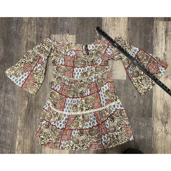 Design Lab Womens Small Bohemian Hippie Flowy Tunic Cottage Core Peasant Dress - Picture 12 of 15